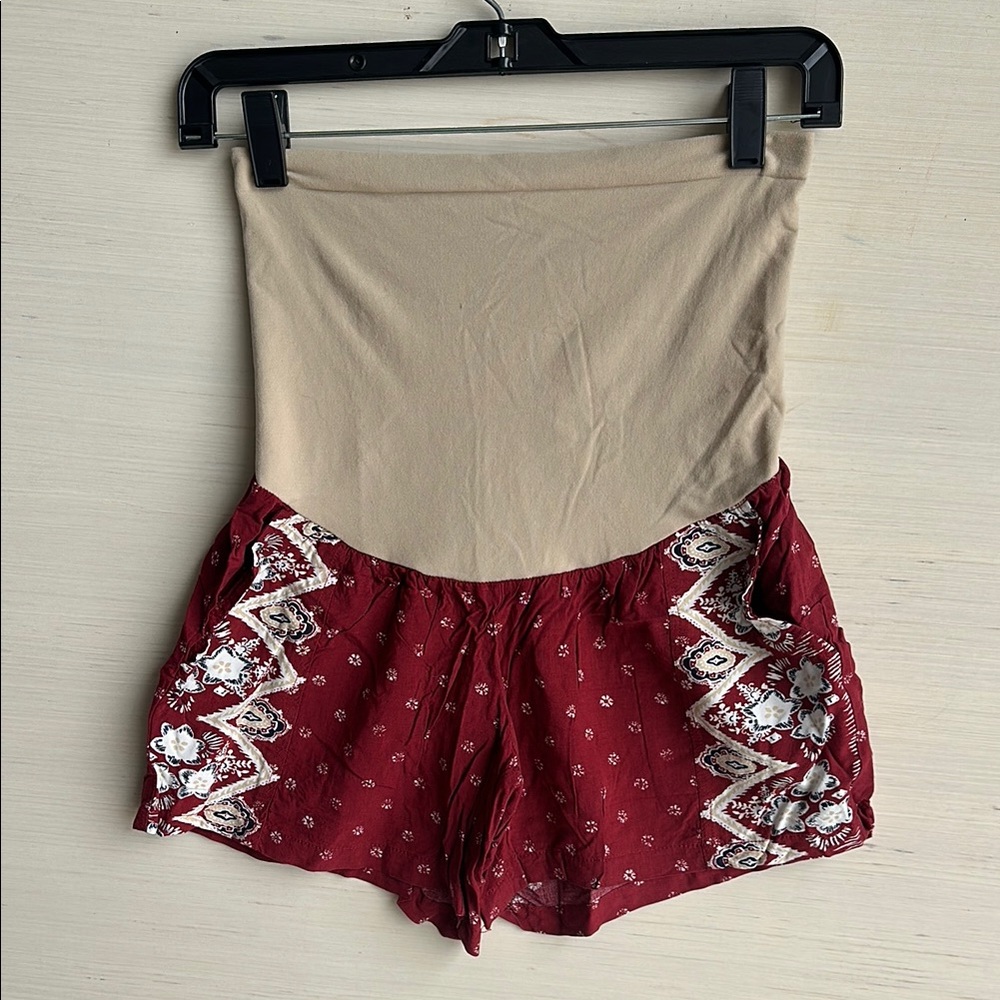 Motherhood Maternity Red and Tan Shorts Size XS
